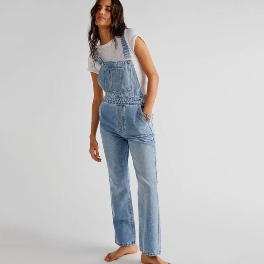 Rolla's | 100% Cotton Original Wide Leg Denim‎ Overalls in Blue